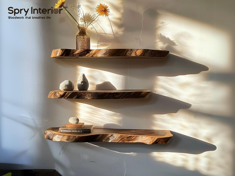 Modern Floating Shelves, Maple Wood Shelf, FREE Shipping, ANY Dimension, ANY Finish, offers Easy Install, Contemporary