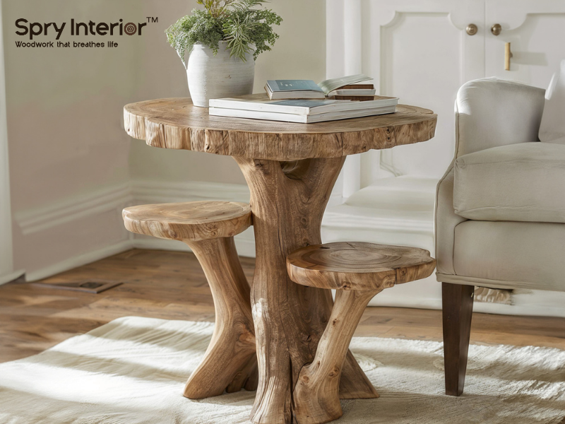 Real Wood Round Coffee Table: Bring Nature Indoors with This Timeless Piece