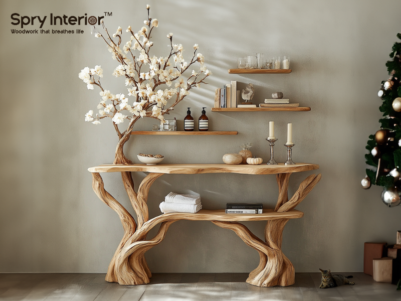 Woodworking Console Table: Showcasing the Beauty of Natural Wood