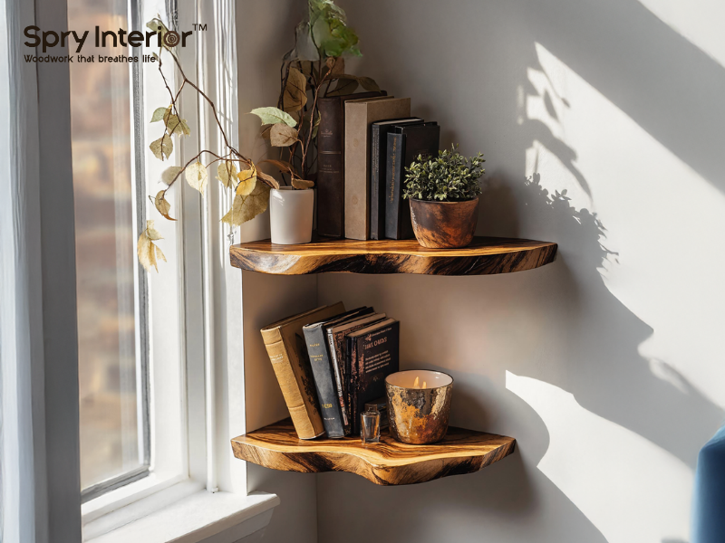 Wall Mounted Bookshelf with Doors - Top Shelf for Small Spaces