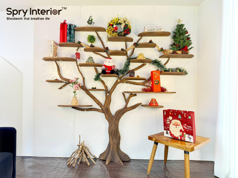 Christmas tree shaped corner shelf