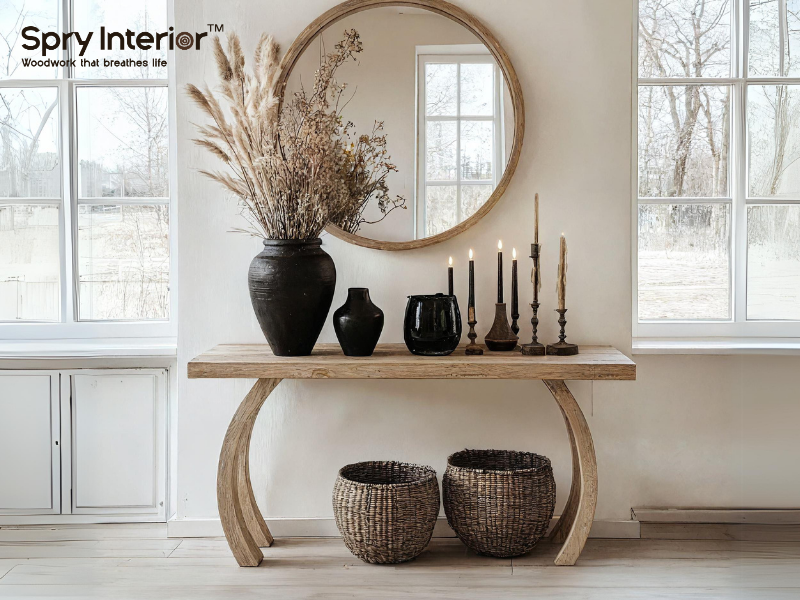 Entryway Console Table with Mirror