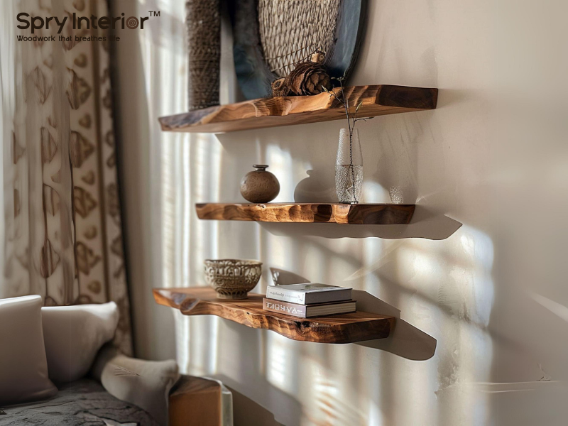 Custom Wood Floating Shelf - Versatile Wall Mounted Storage