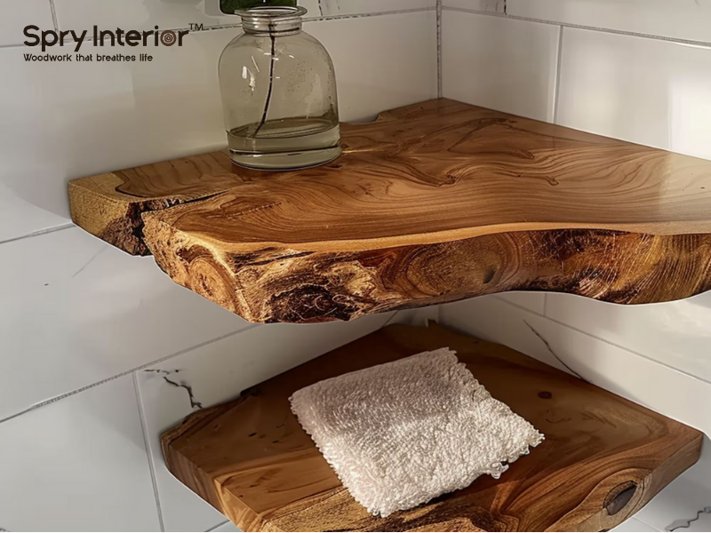 Live edge floating shelf ideas 