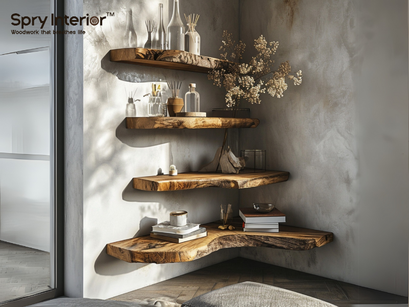 Unfinished Wood Floating Shelves: Rustic Appeal Meets Modern Functionality