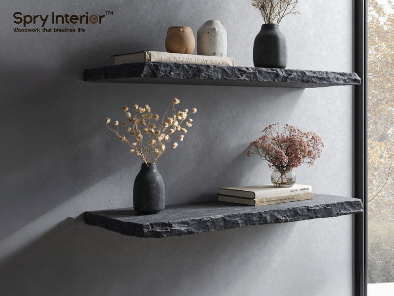 Gray Wood Floating Shelf