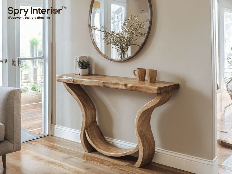 Natural Curved Edge Console Table: The Timeless Elegance of Organic Design