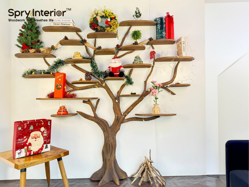 Corner Tree Bookshelf for Christmas 2024