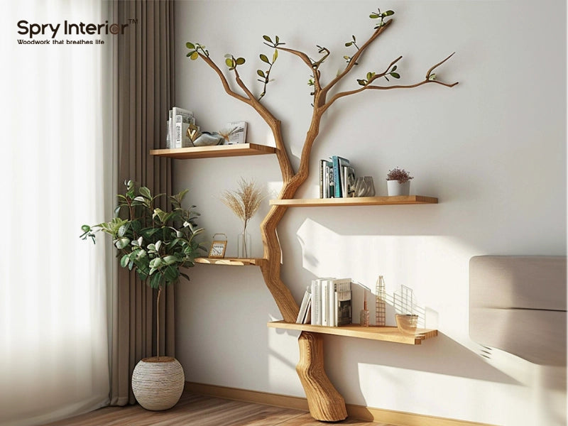 Tree Trunk Corner Bookshelf