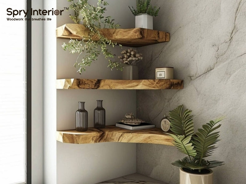 Corner Floating Shelf for Mother's Day 2025 - A Blend of Modern Elegance and Natural Inspiration