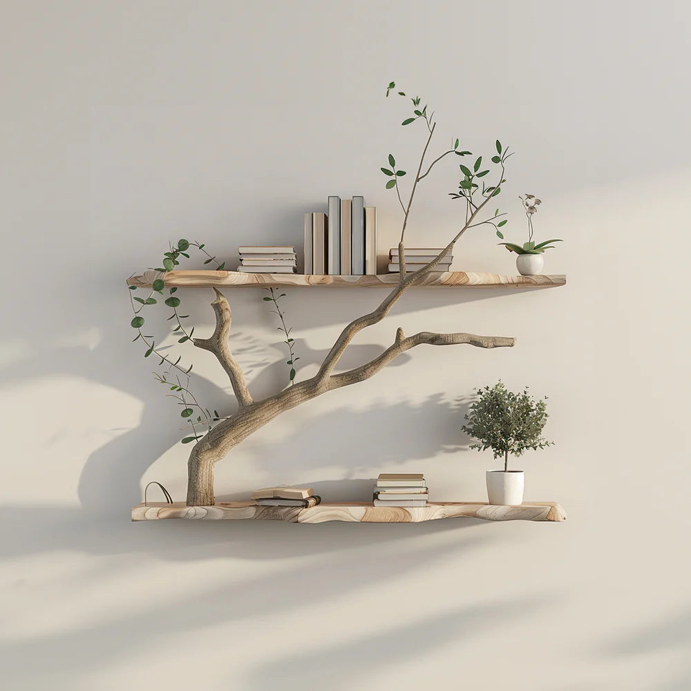 Wooden Tree Wall Shelves – Nature-Inspired Design for Your Home