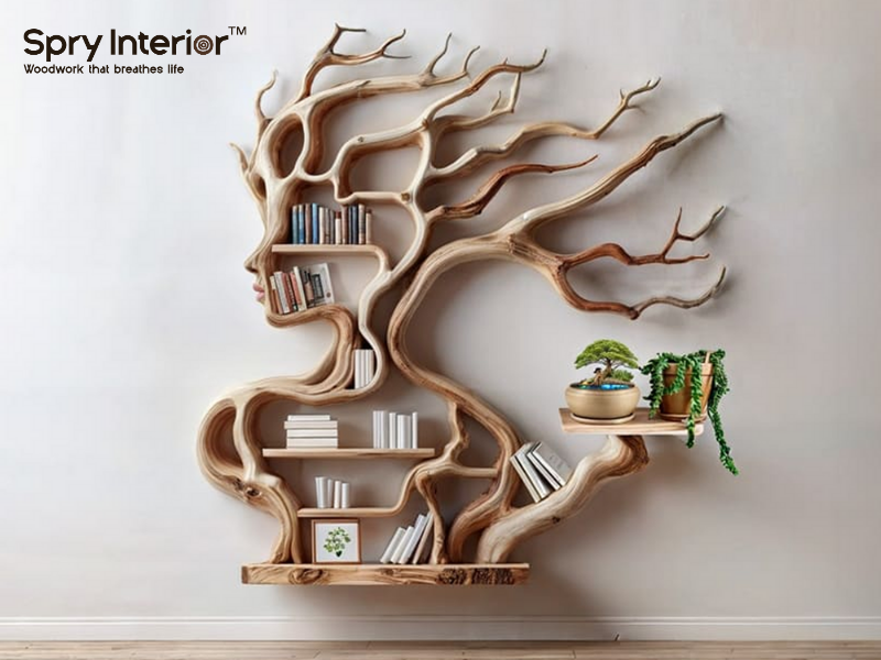 Corner Tree Bookshelf in Santa Clara - Warm & Inviting Storage