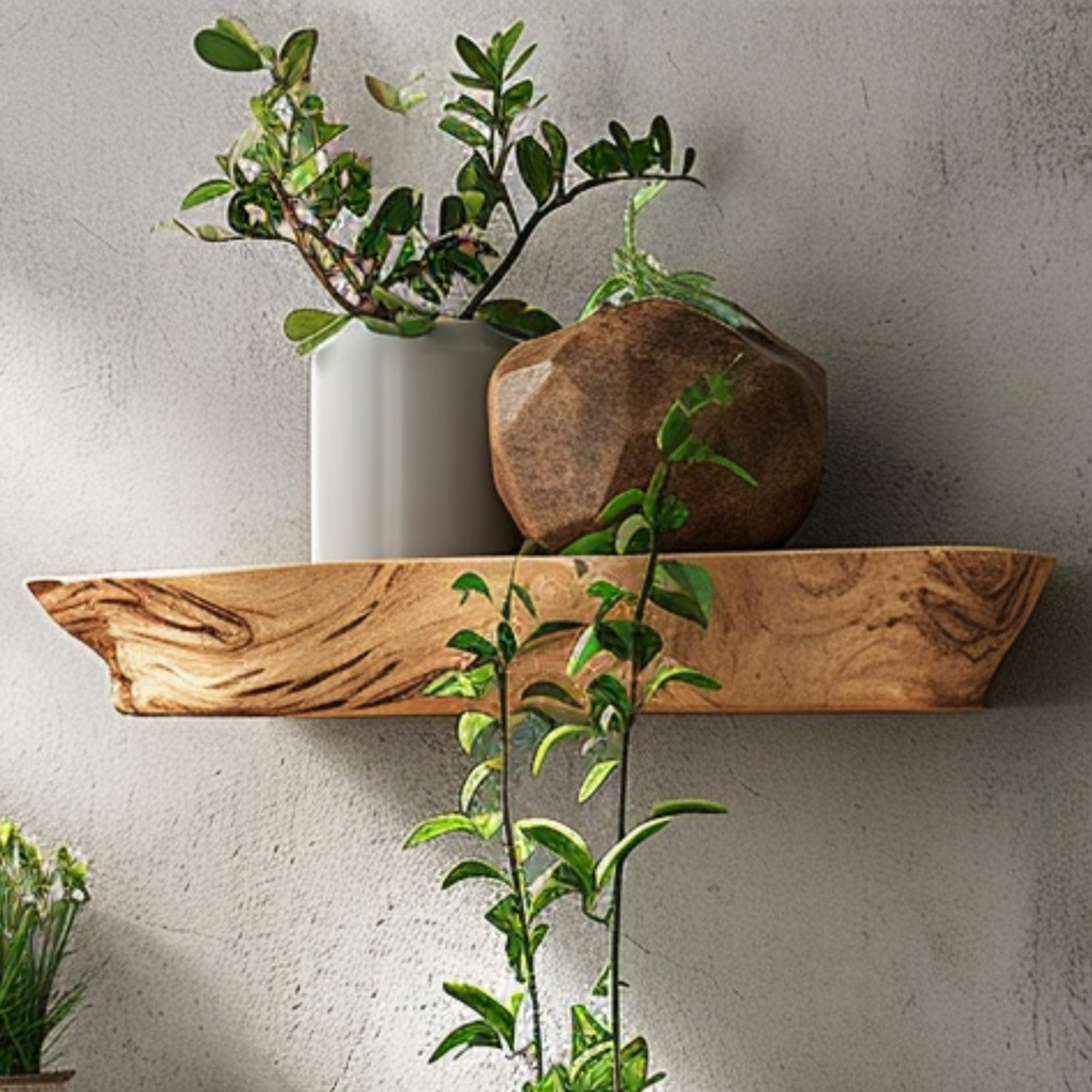 Live Edge Wooden Floating Shelf SINLFL031