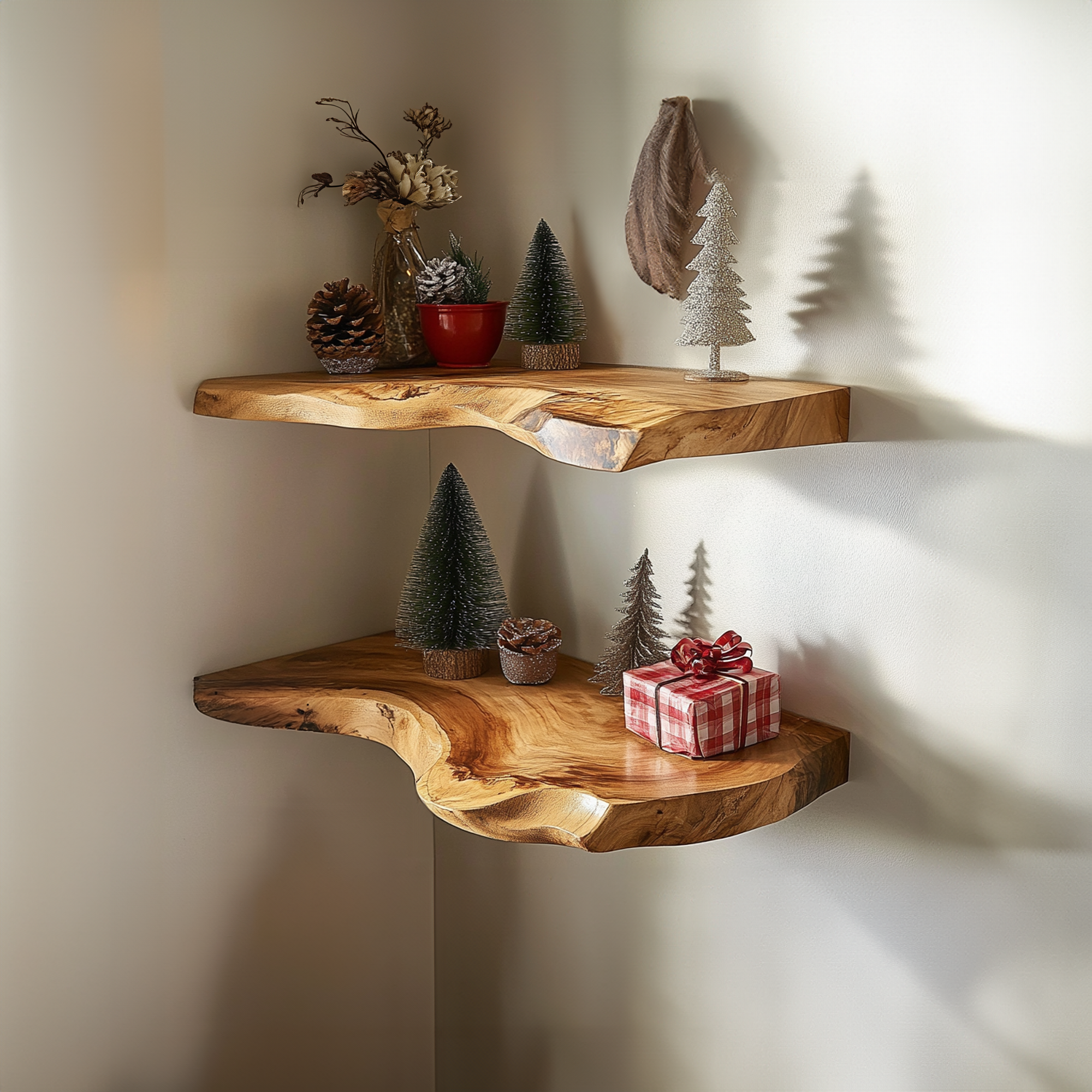 Christmas Corner Wall Shelf Custom Shelf Xmas Display Shelf SINLCM013