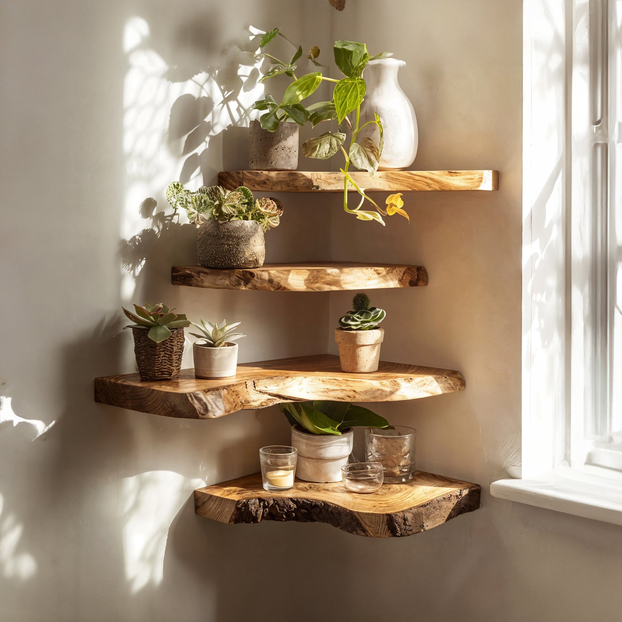 Floating Edge Corner L Shelves Decor SILDTFL040