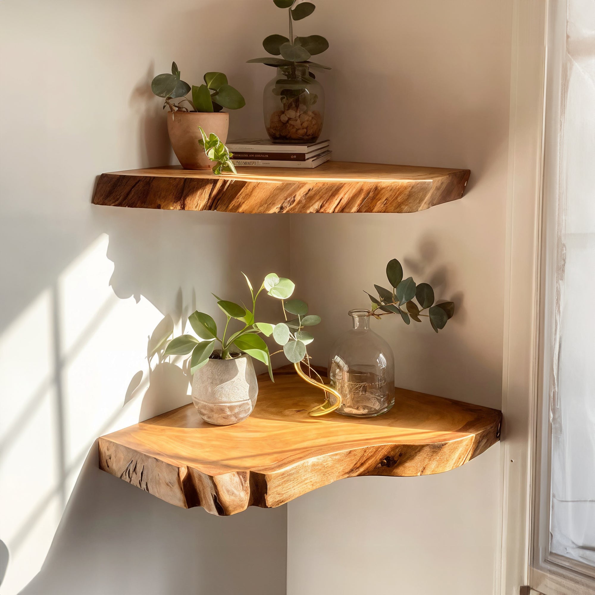 Live Edge Floating Corner Wall Shelves SILDTFL034