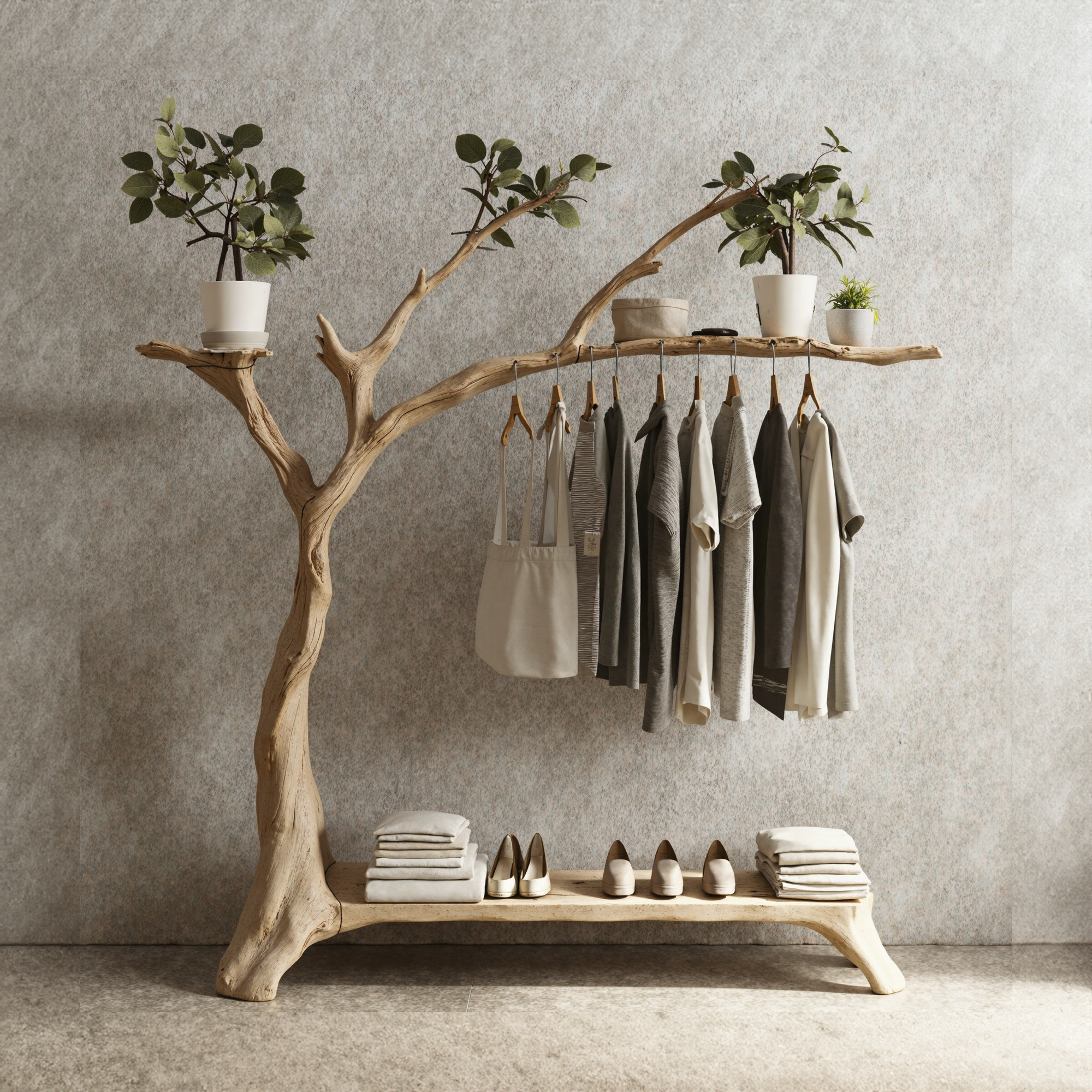 Tree Branch Shoe Rack For Closet Coat Rack With Shelf Rack For Shoe SINLTB100