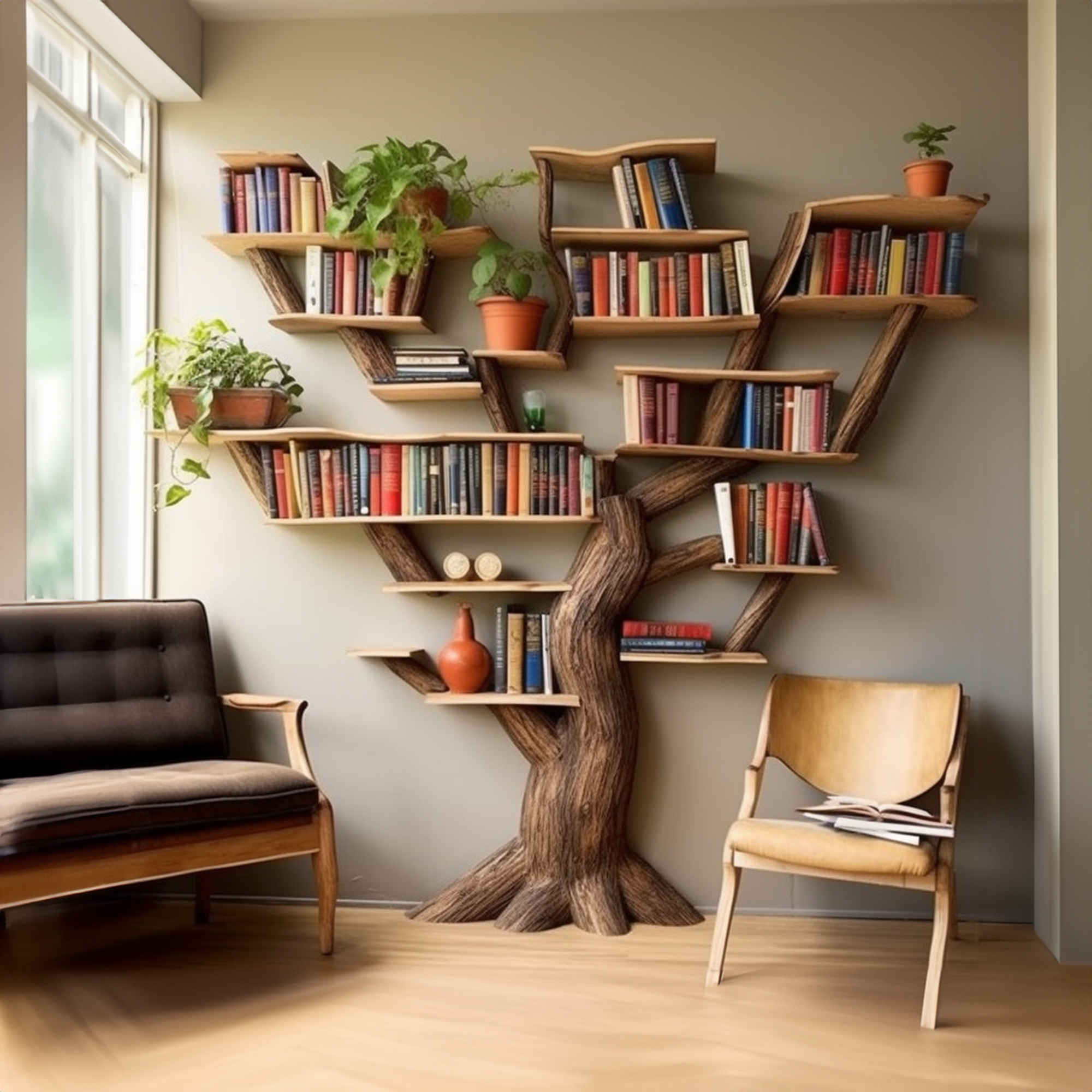 Tree Branch Standing Corner Shelf Custom Shelf SINLTB053