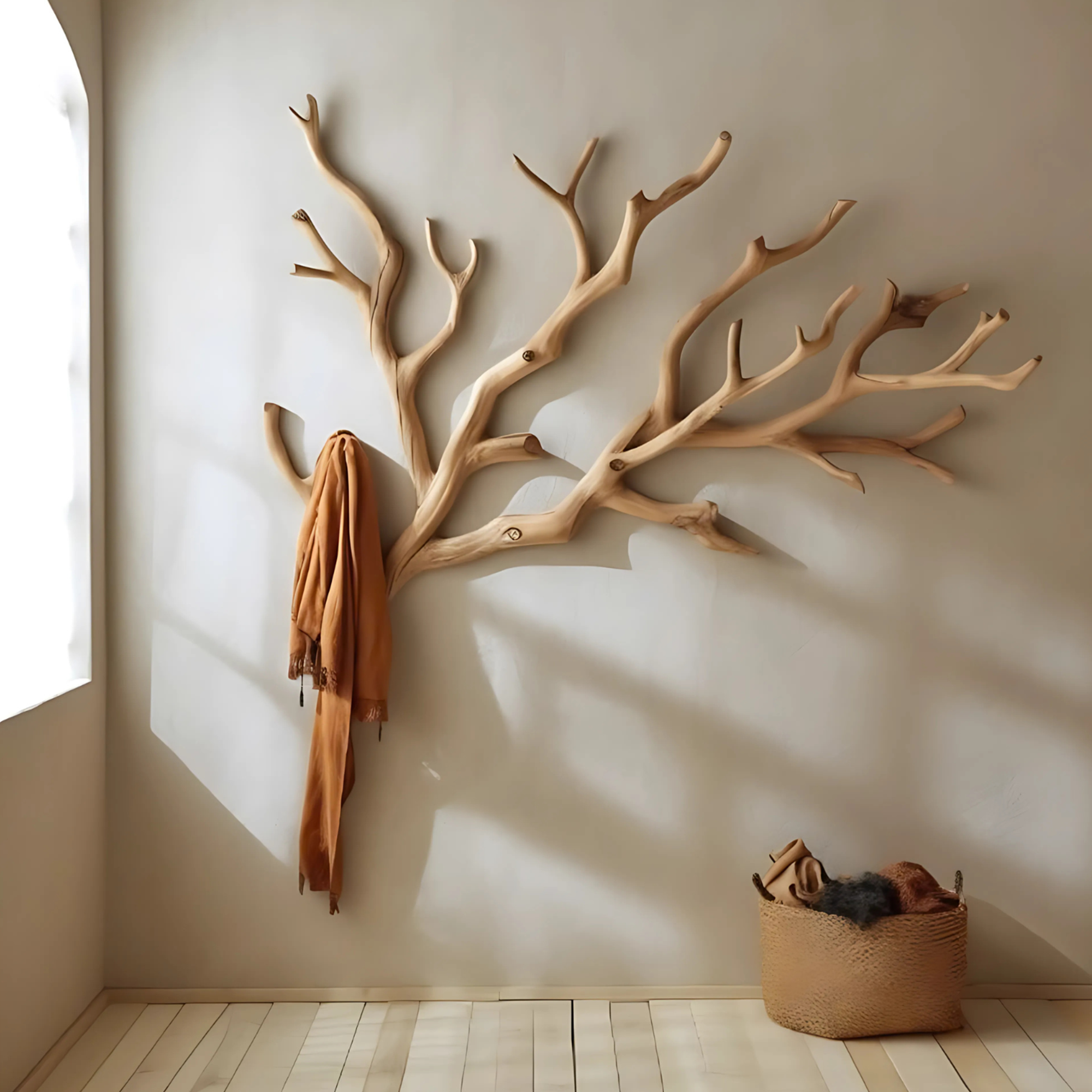 Custom Wood Coat Rack Driftwood Hanging Clothes SINLTCR005