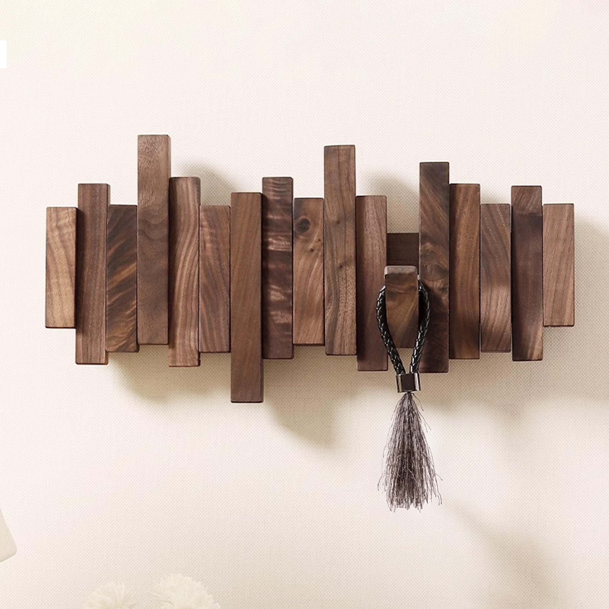 Walnut Wood Piano Coat Rack SINLPCR019