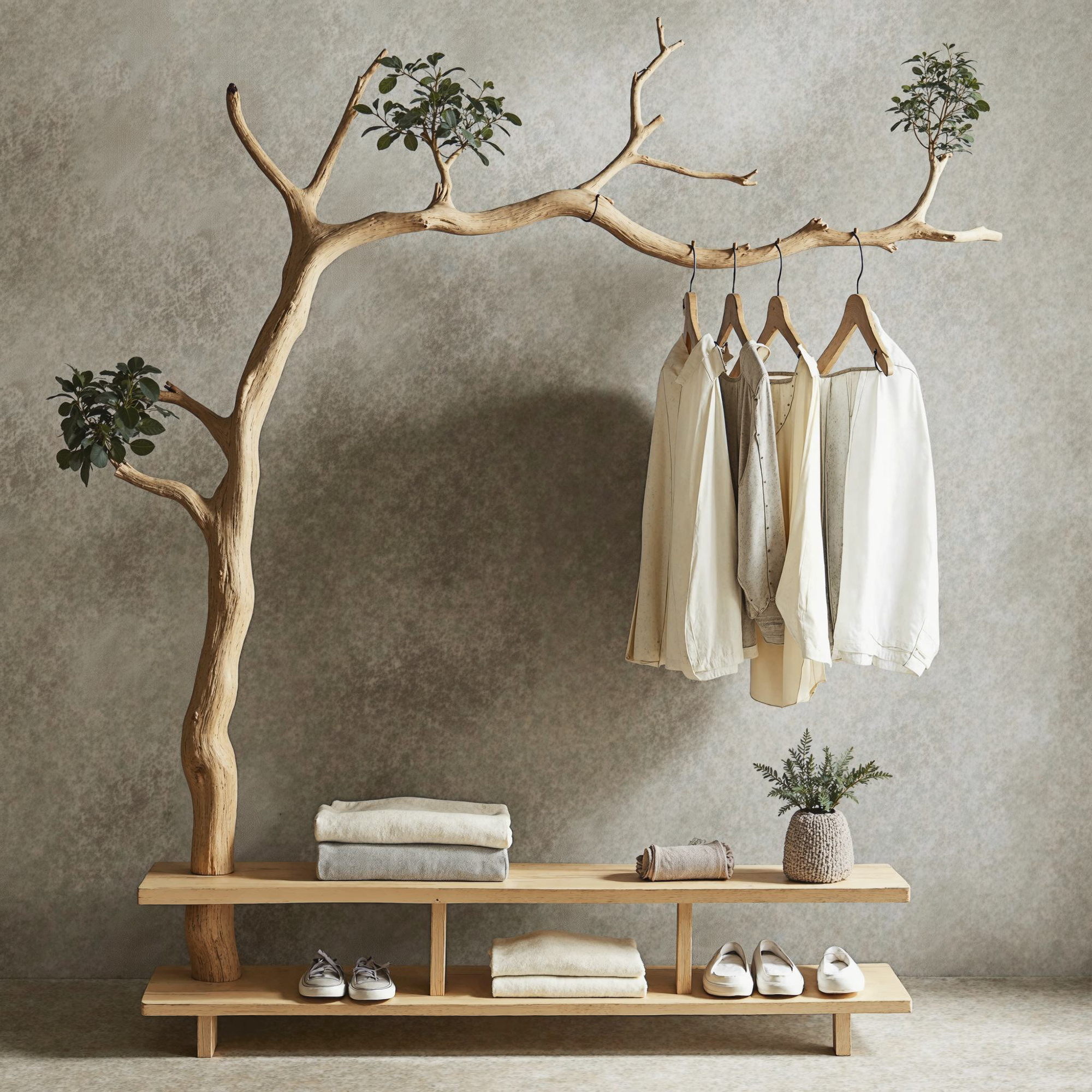 Driftwood Branch Coat Hanger Wall Mount Unique Towel Hook SINLTB096