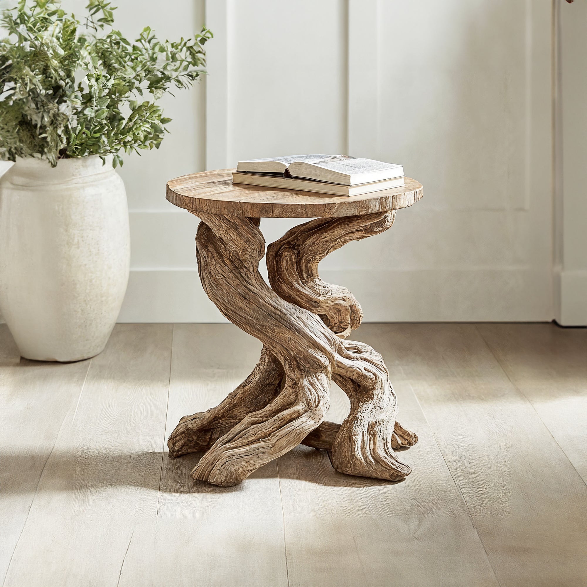 Rustic Round End Table Live Edge End Table SILDTEN007