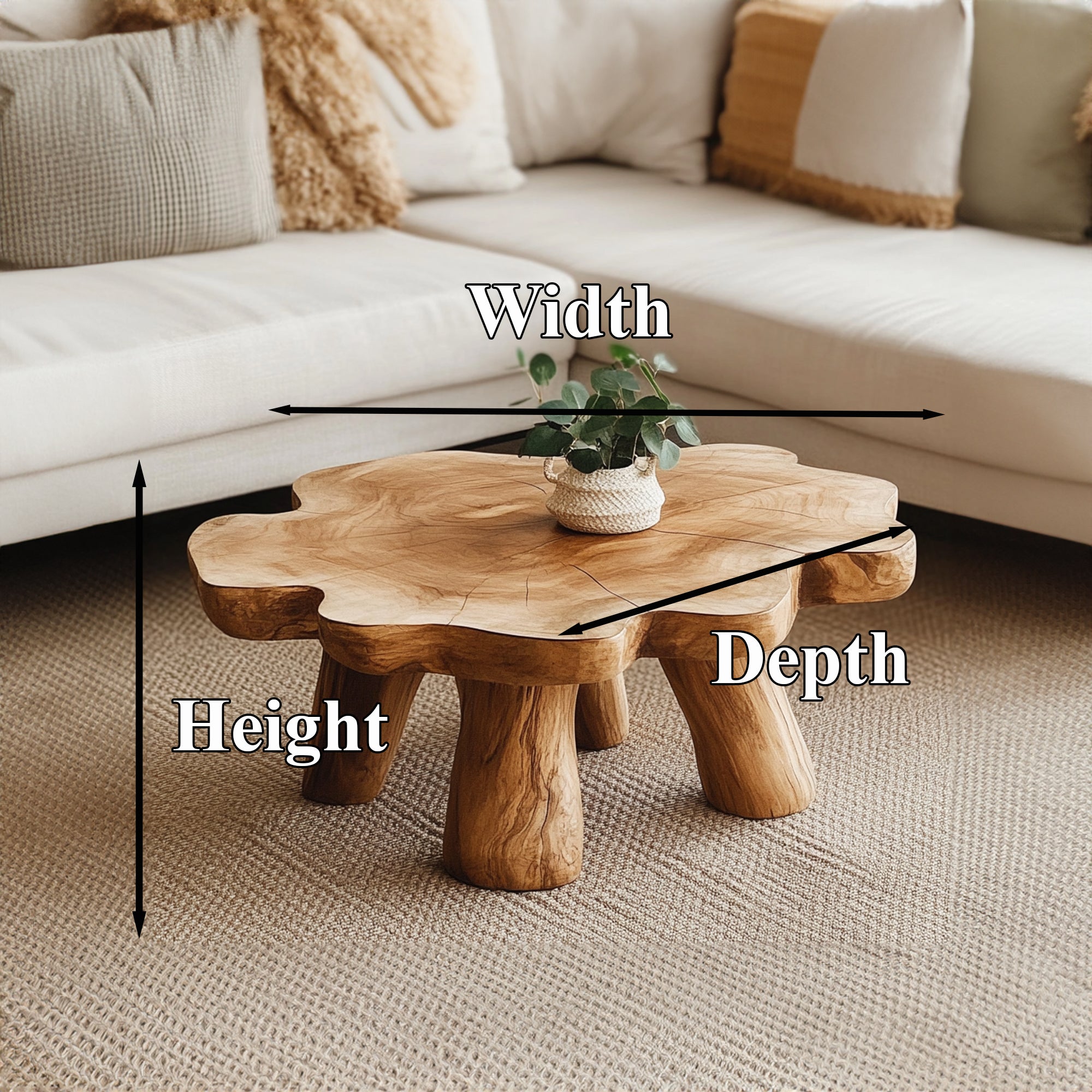 Living Edge Wood Coffee Table SILDTCF007