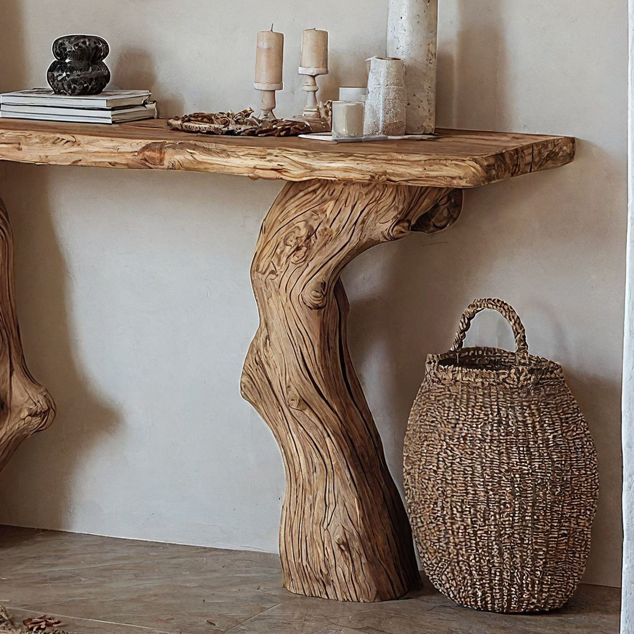 Handcrafted Wood Entry Console Table SILDTCS075