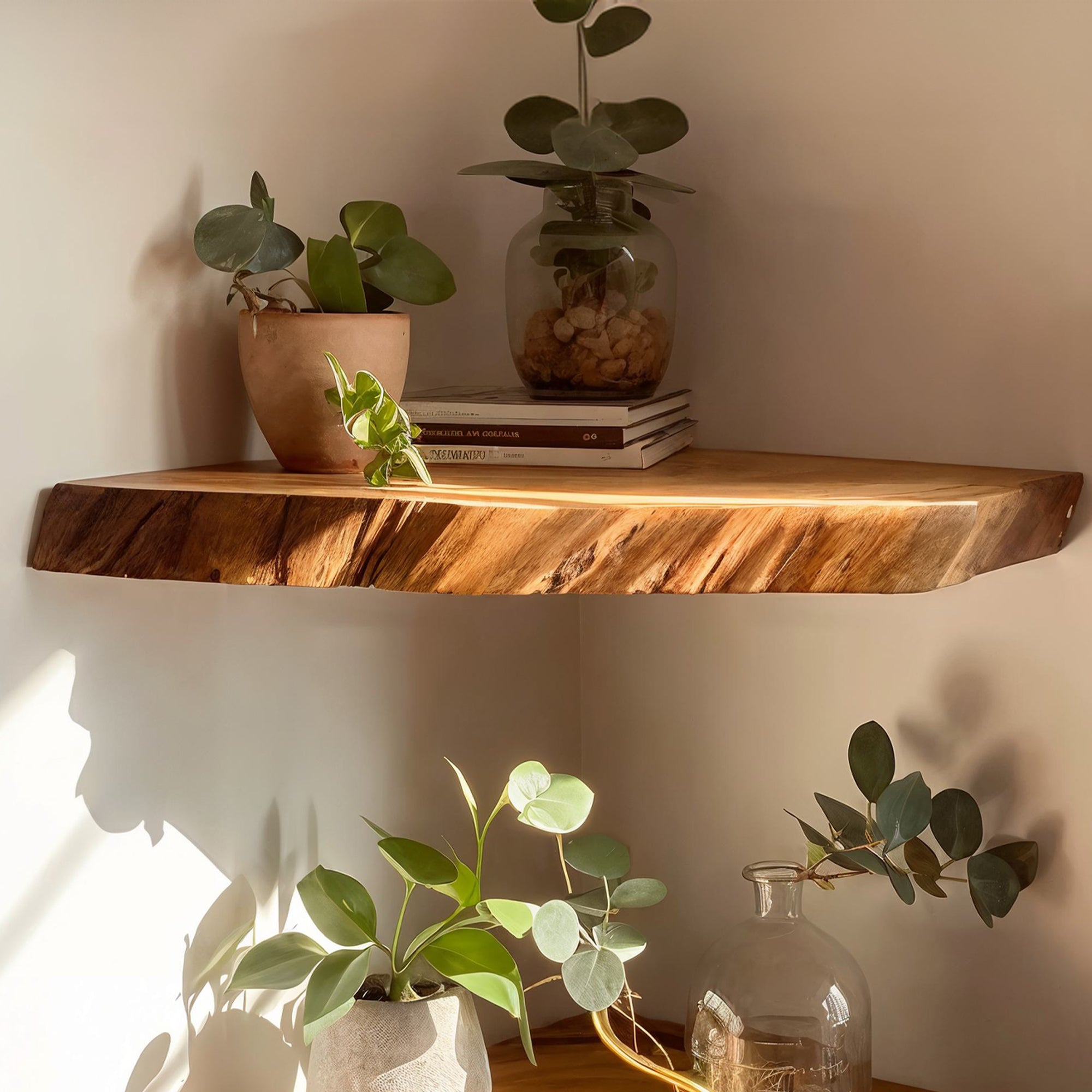 Live Edge Floating Corner Wall Shelves SILDTFL034