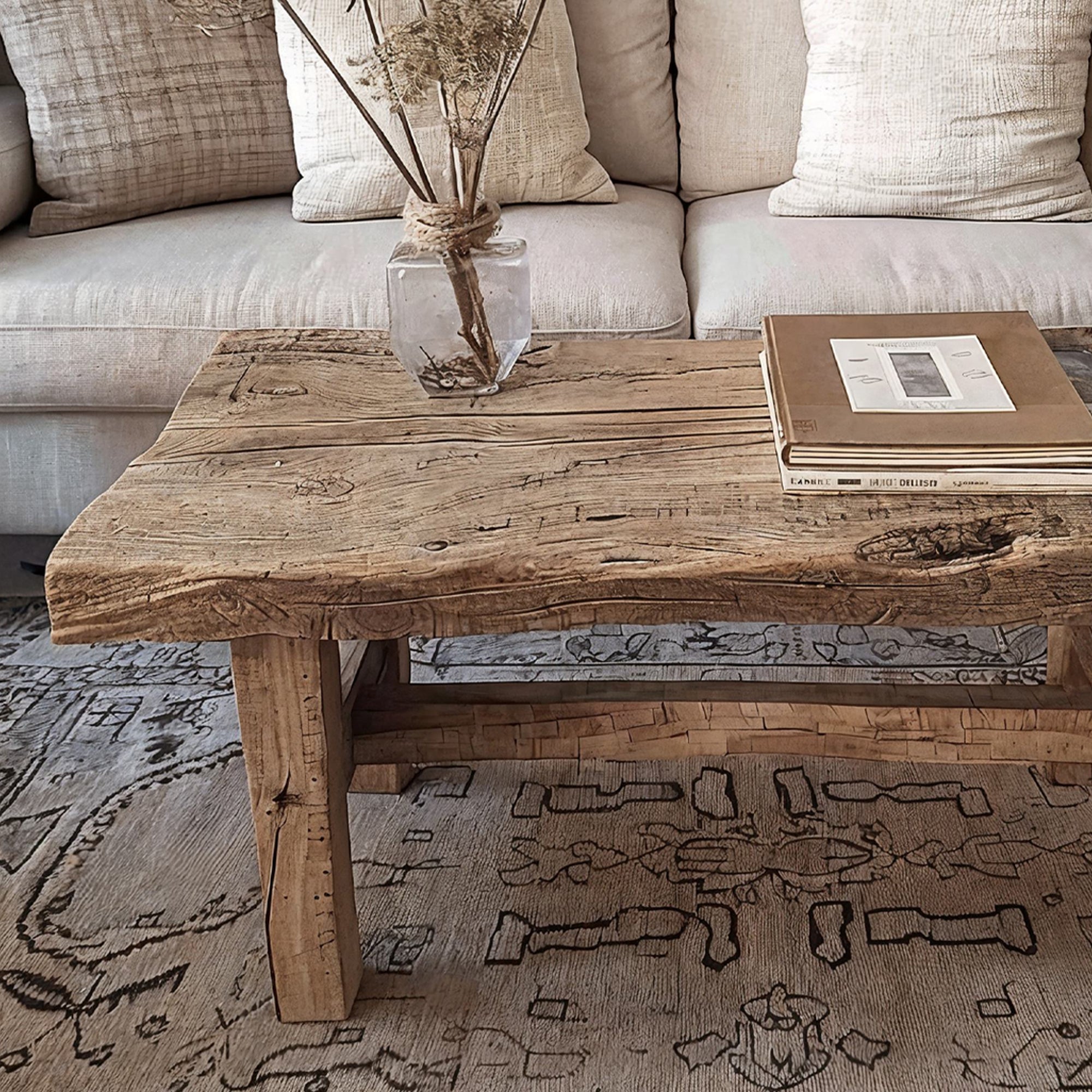 Live Edge Farmhouse Coffee Table Driftwood SILDTCF026