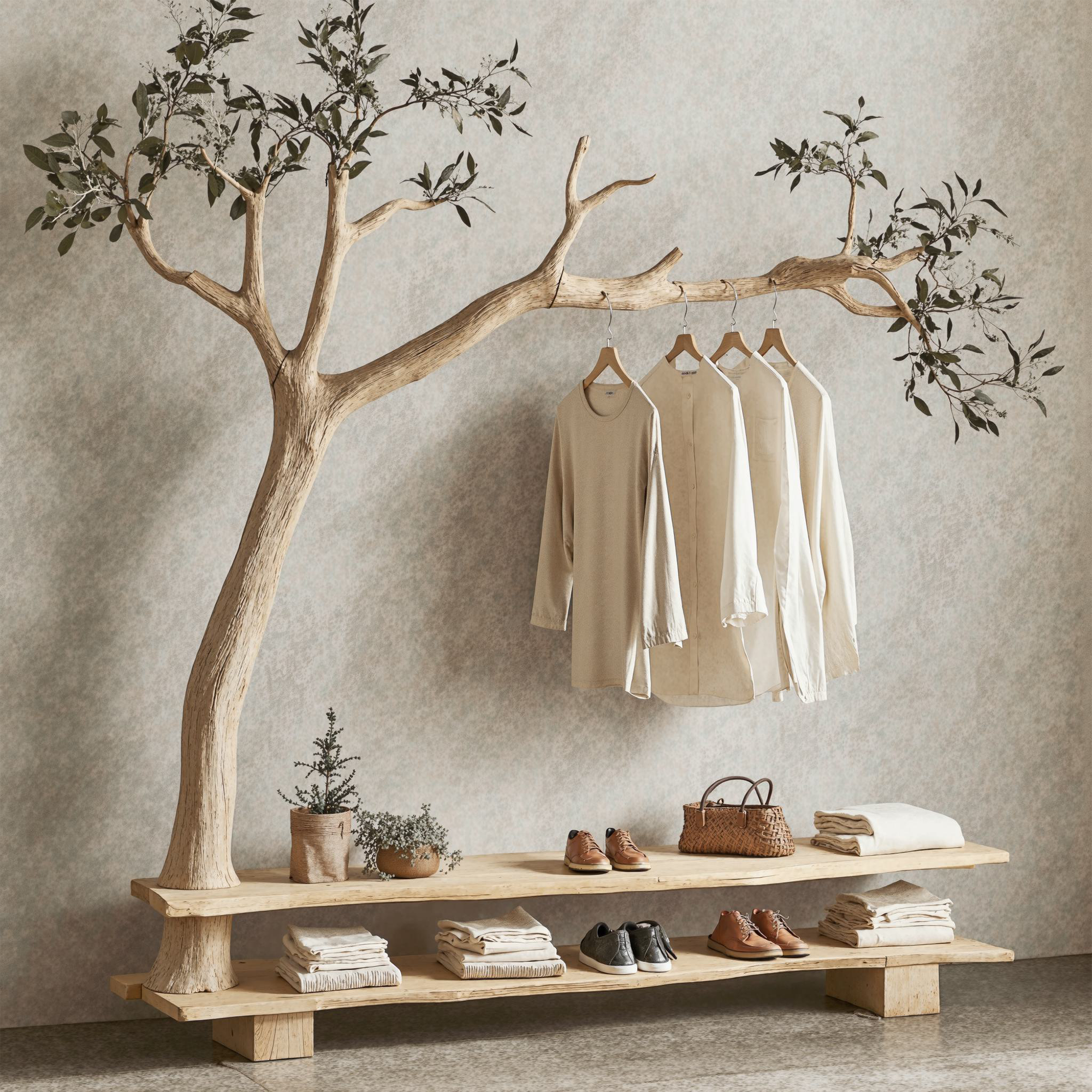 Wall Mount Coat Rack Hall Tree With Bench Shoe Storage SINLTB101