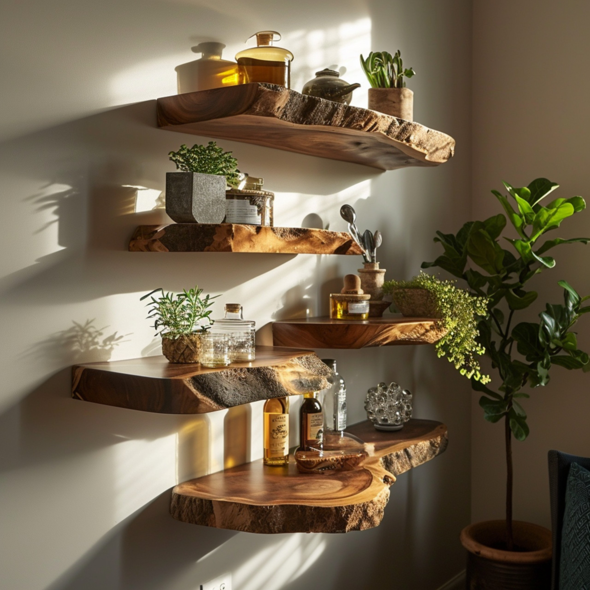 Floating Wood Shelf Display Shelf SINLFL034