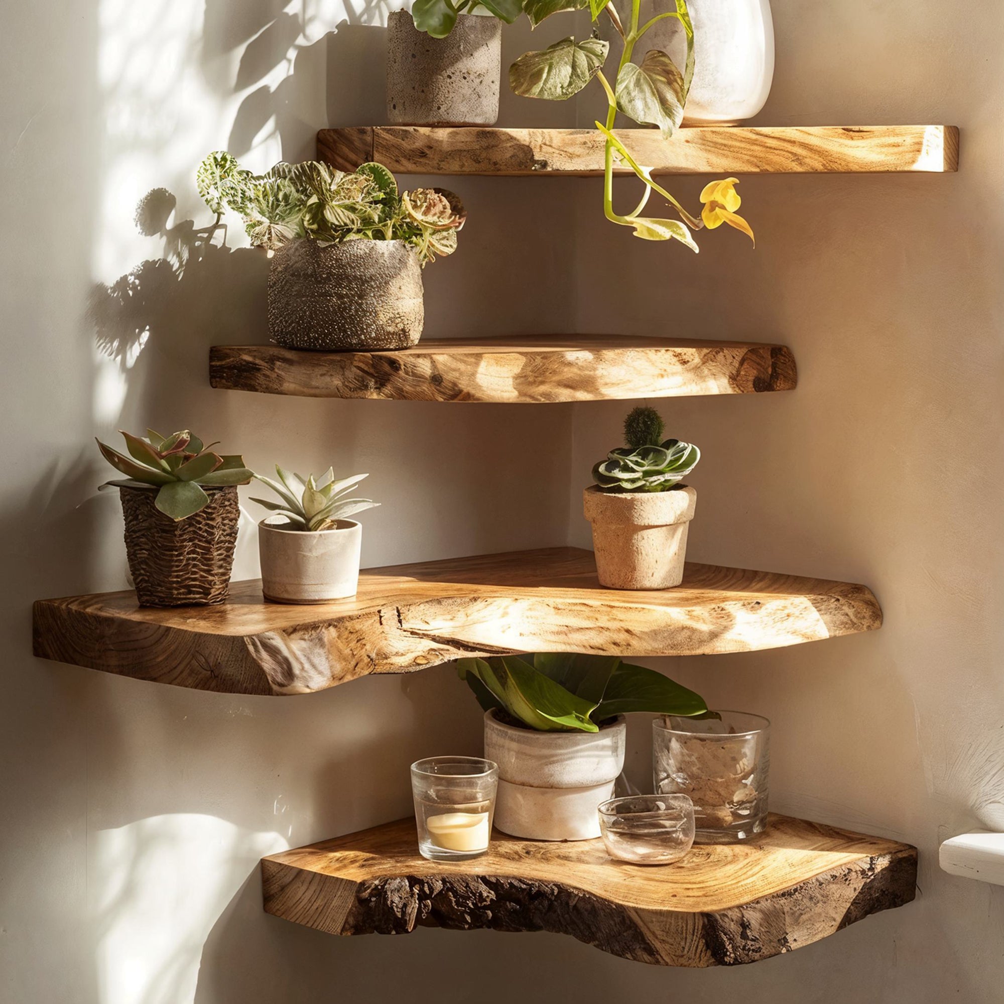 Floating Edge Corner L Shelves Decor SILDTFL040