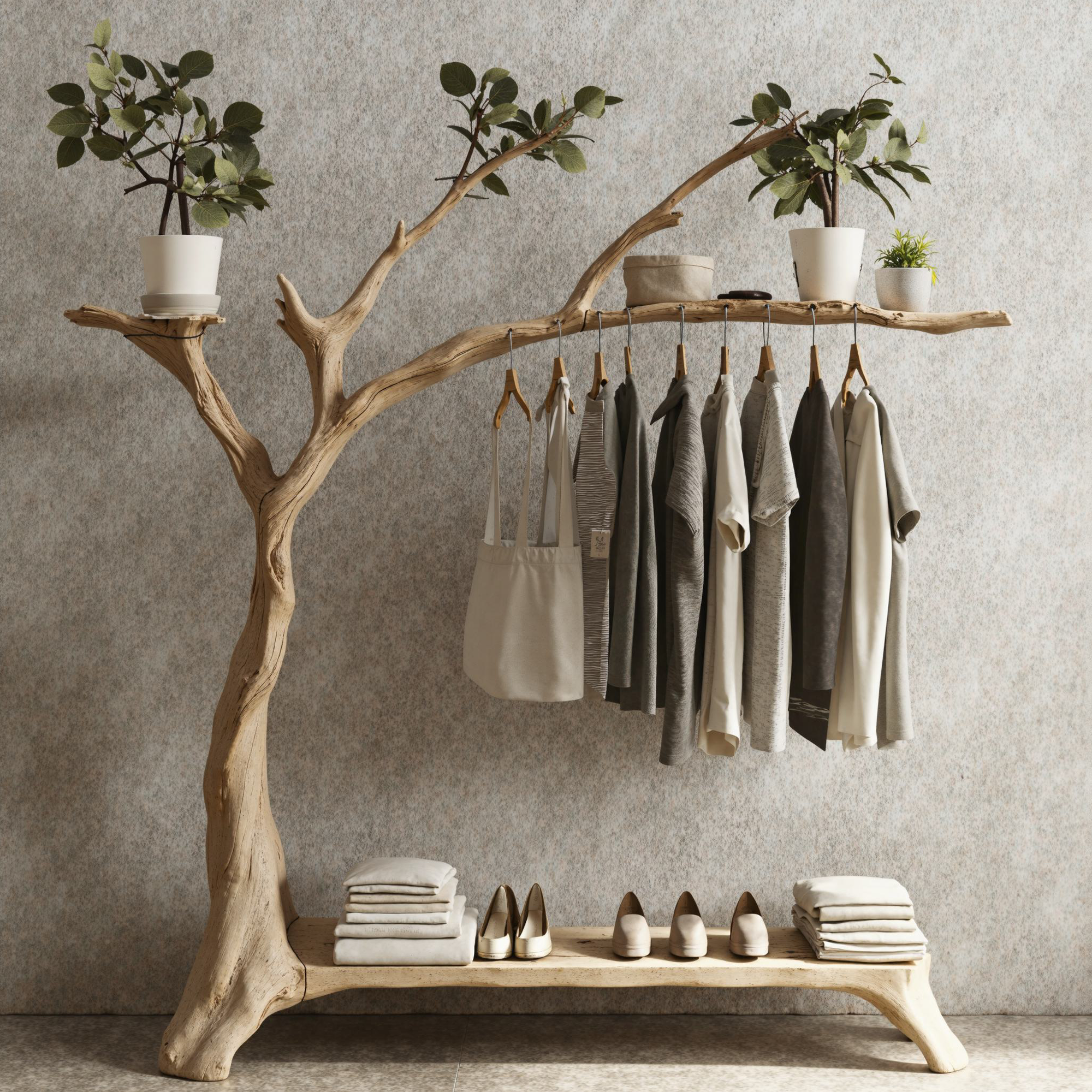 Tree Branch Shoe Rack For Closet Coat Rack With Shelf Rack For Shoe SINLTB100