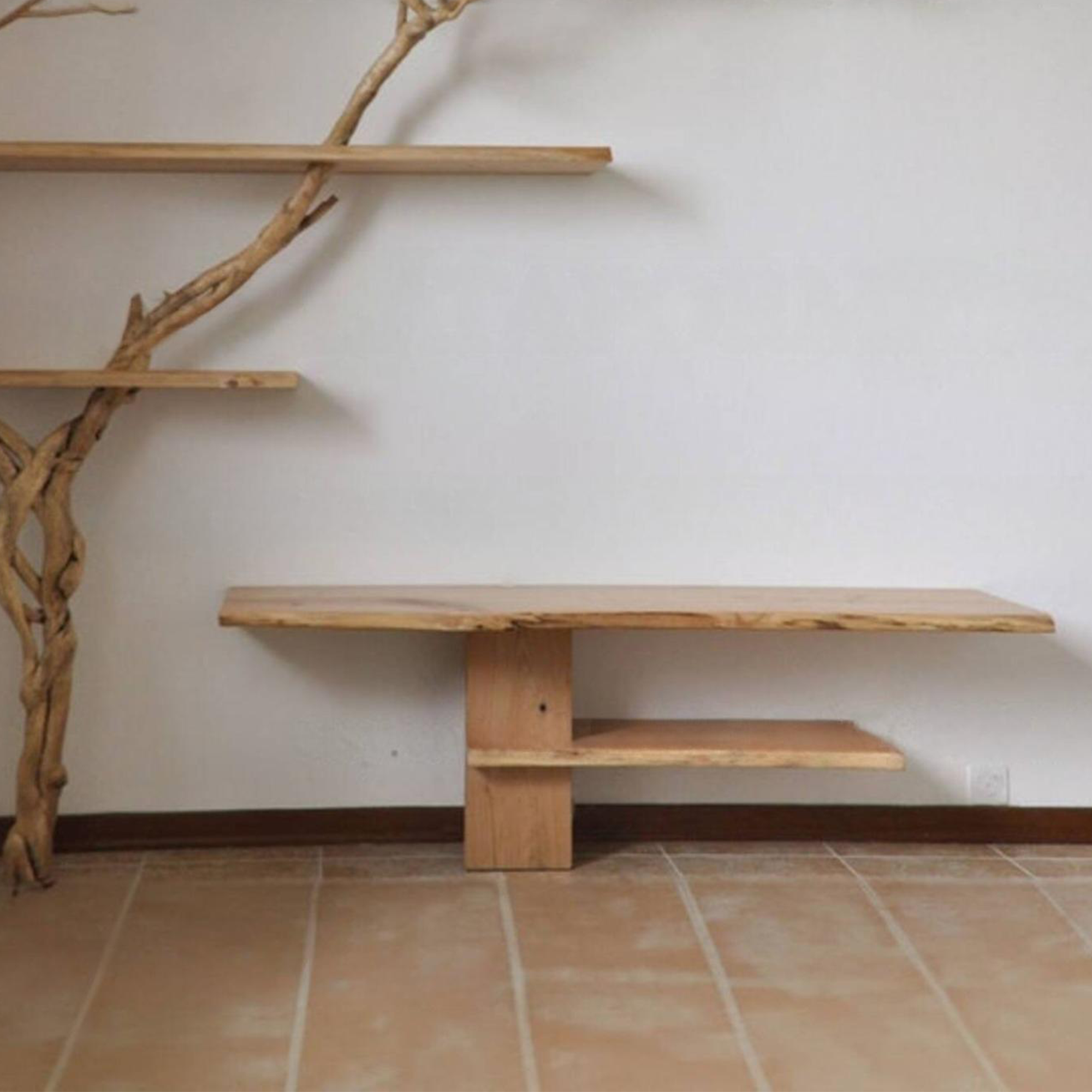 Tree Branch Floating Corner Wall Shelf SINLTB010