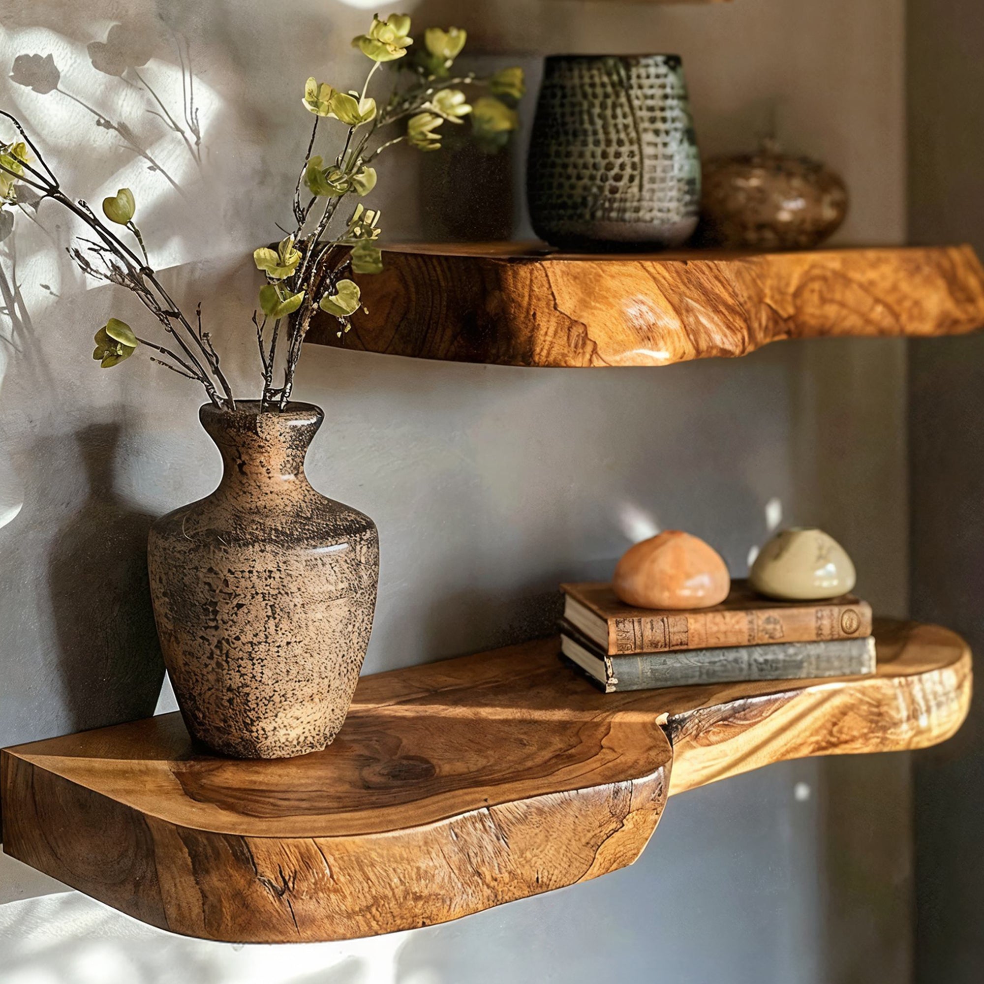 Floating Edge Walnut Shelves SILDTFL019