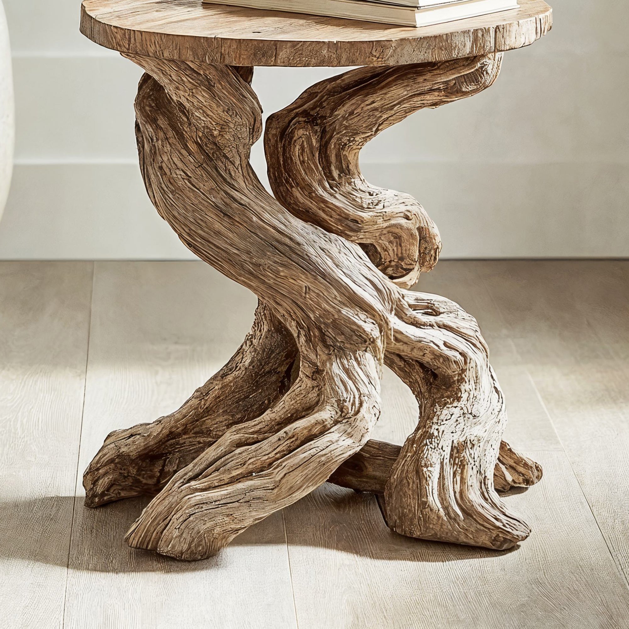 Rustic Round End Table Live Edge End Table SILDTEN007