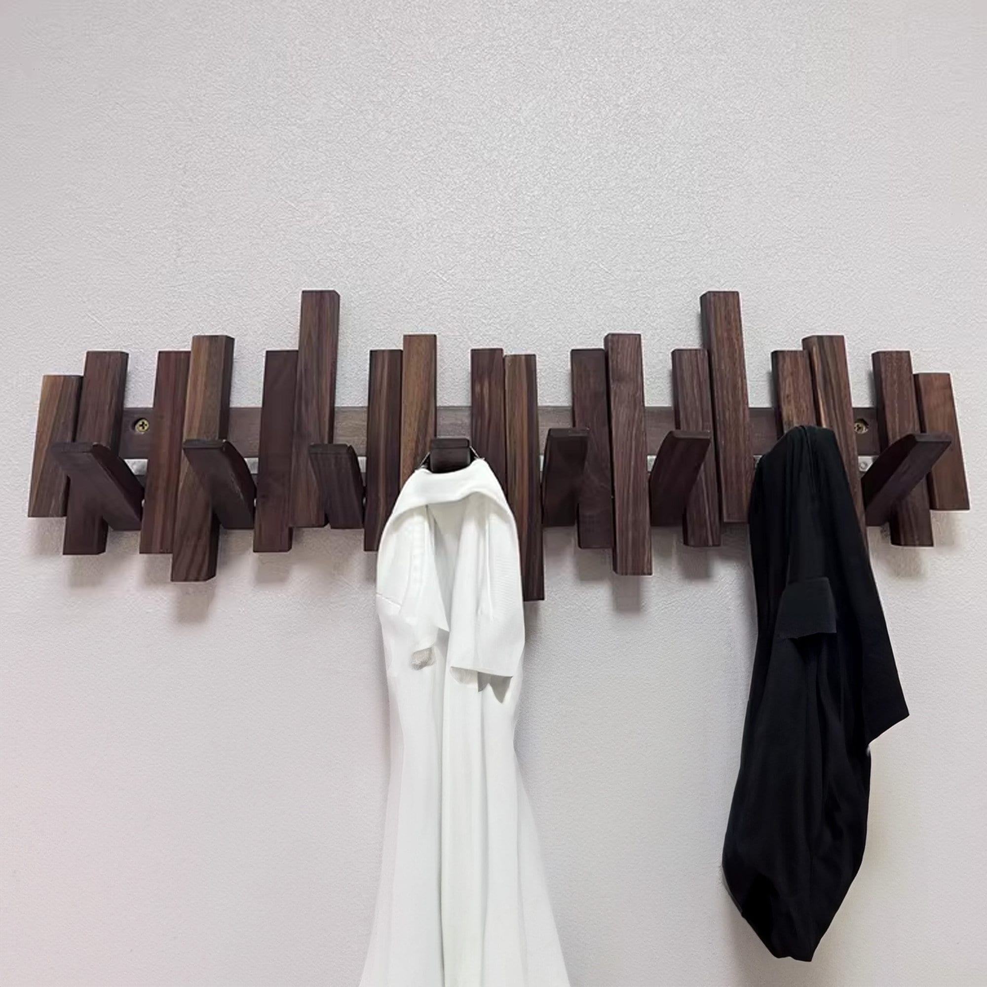 Walnut Wood Piano Coat Rack SINLPCR019