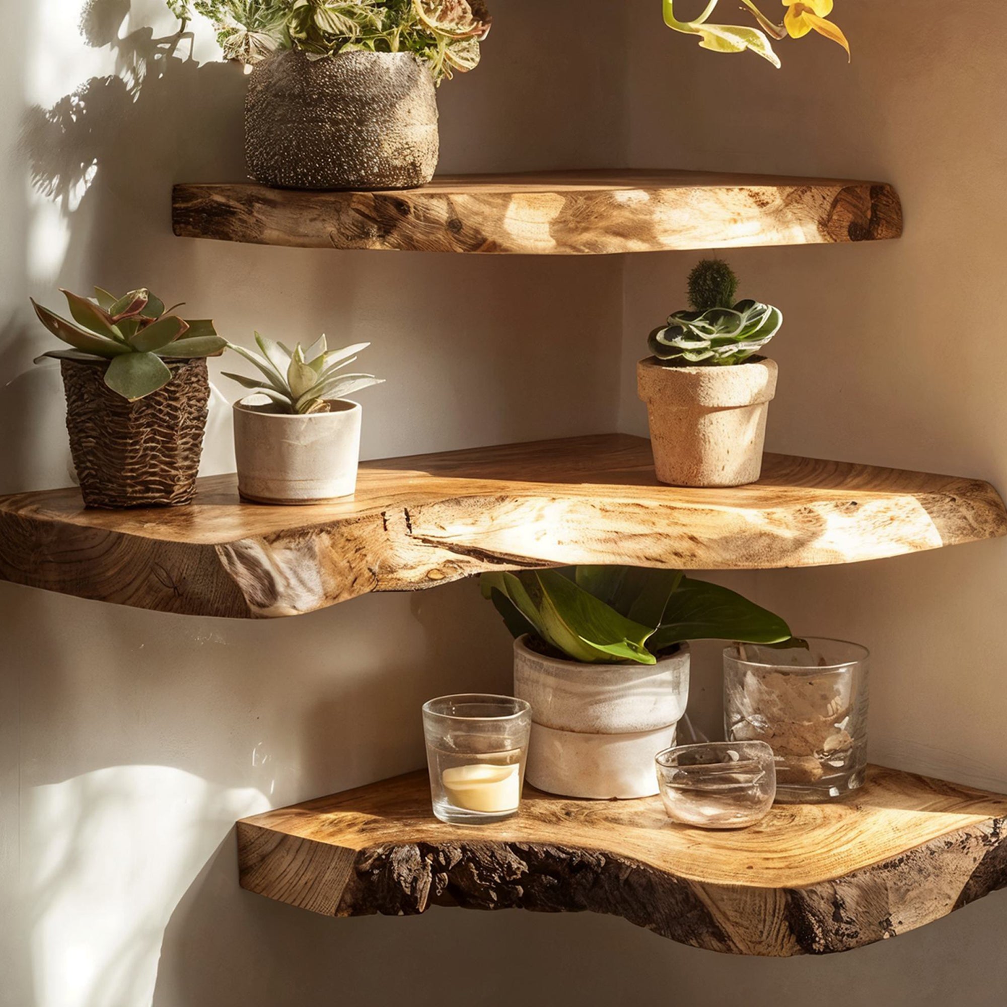 Floating Edge Corner L Shelves Decor SILDTFL040