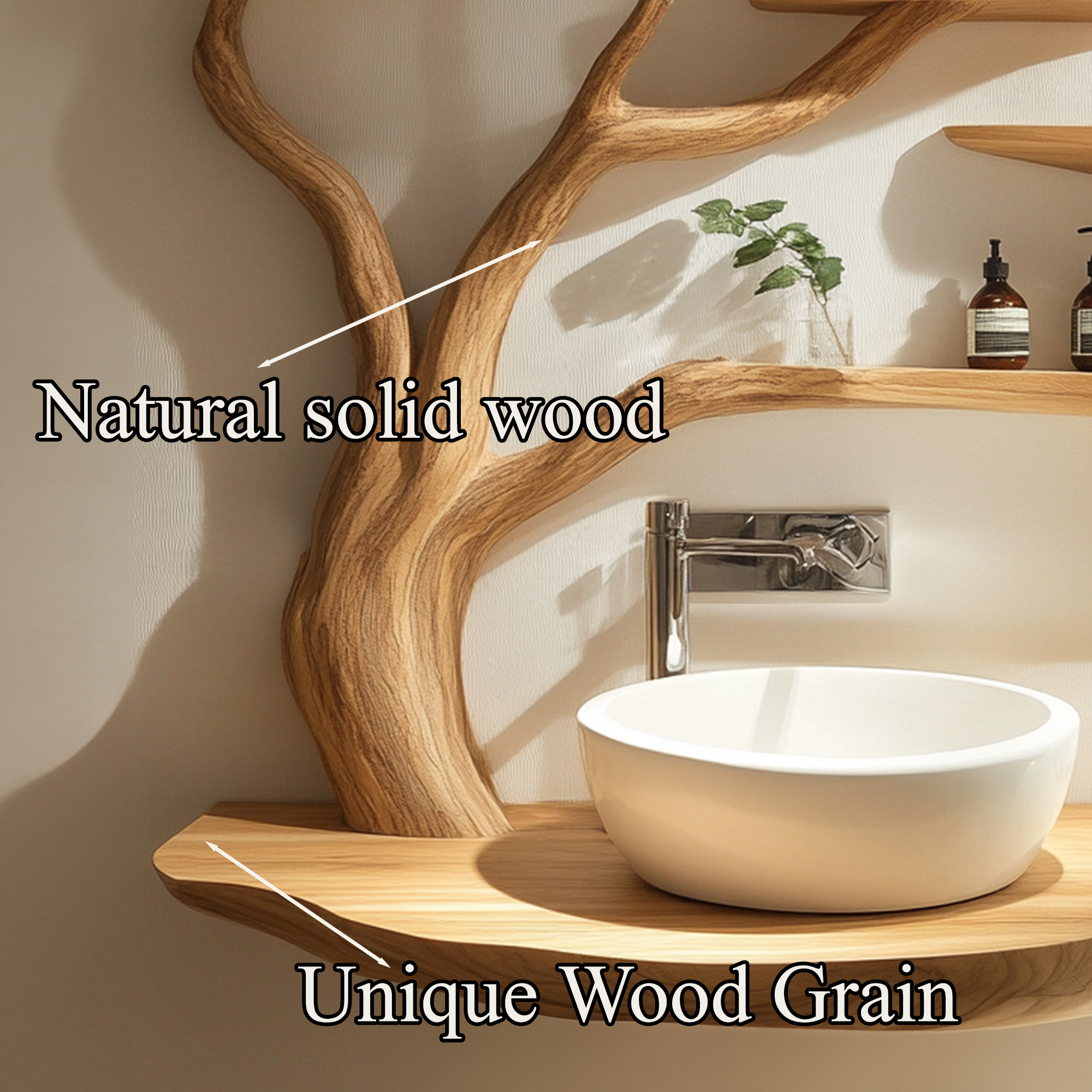 Custom Rustic Bathroom Vanity Sink Shelf Bathroom SINLTBB003