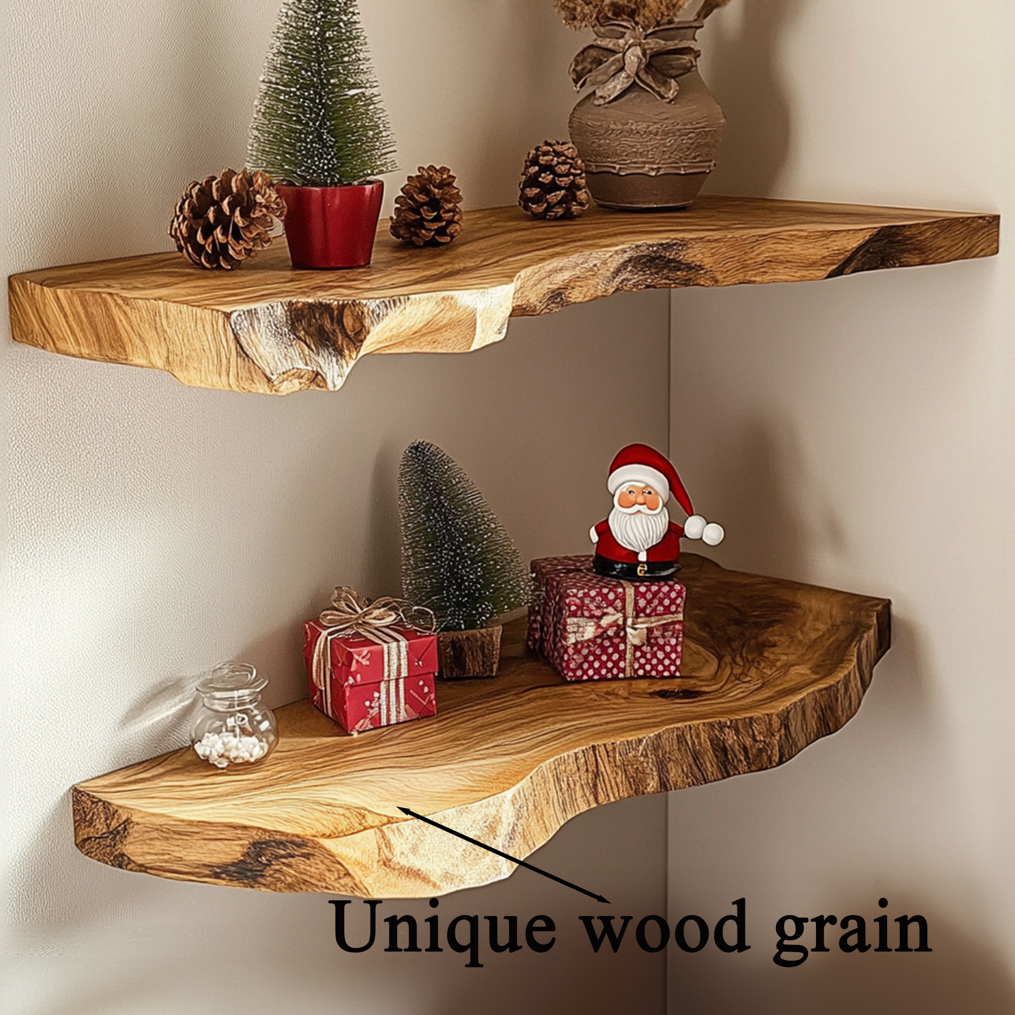 Christmas Corner Wall Shelf Custom Shelf Xmas Display Shelf SINLCM013