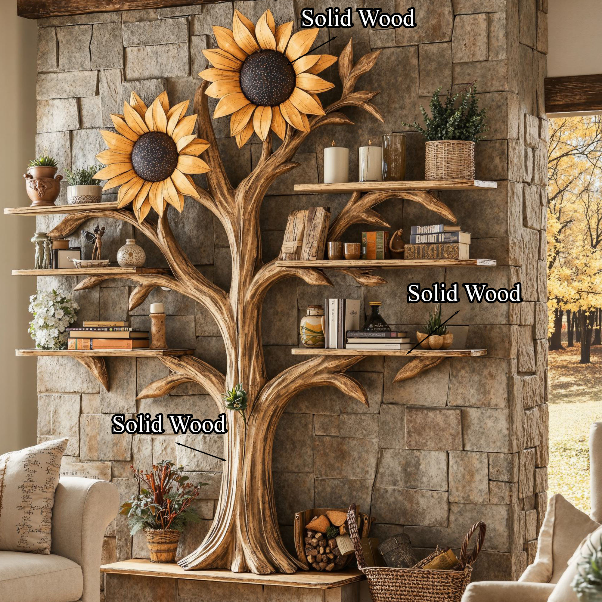 Tree Bookshelf Floating Bookshelf Branch Bookcase SINLTB115