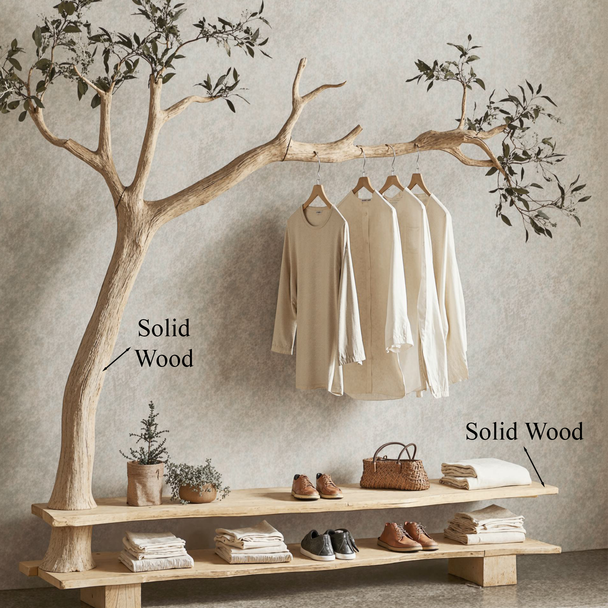 Wall Mount Coat Rack Hall Tree With Bench Shoe Storage SINLTB101