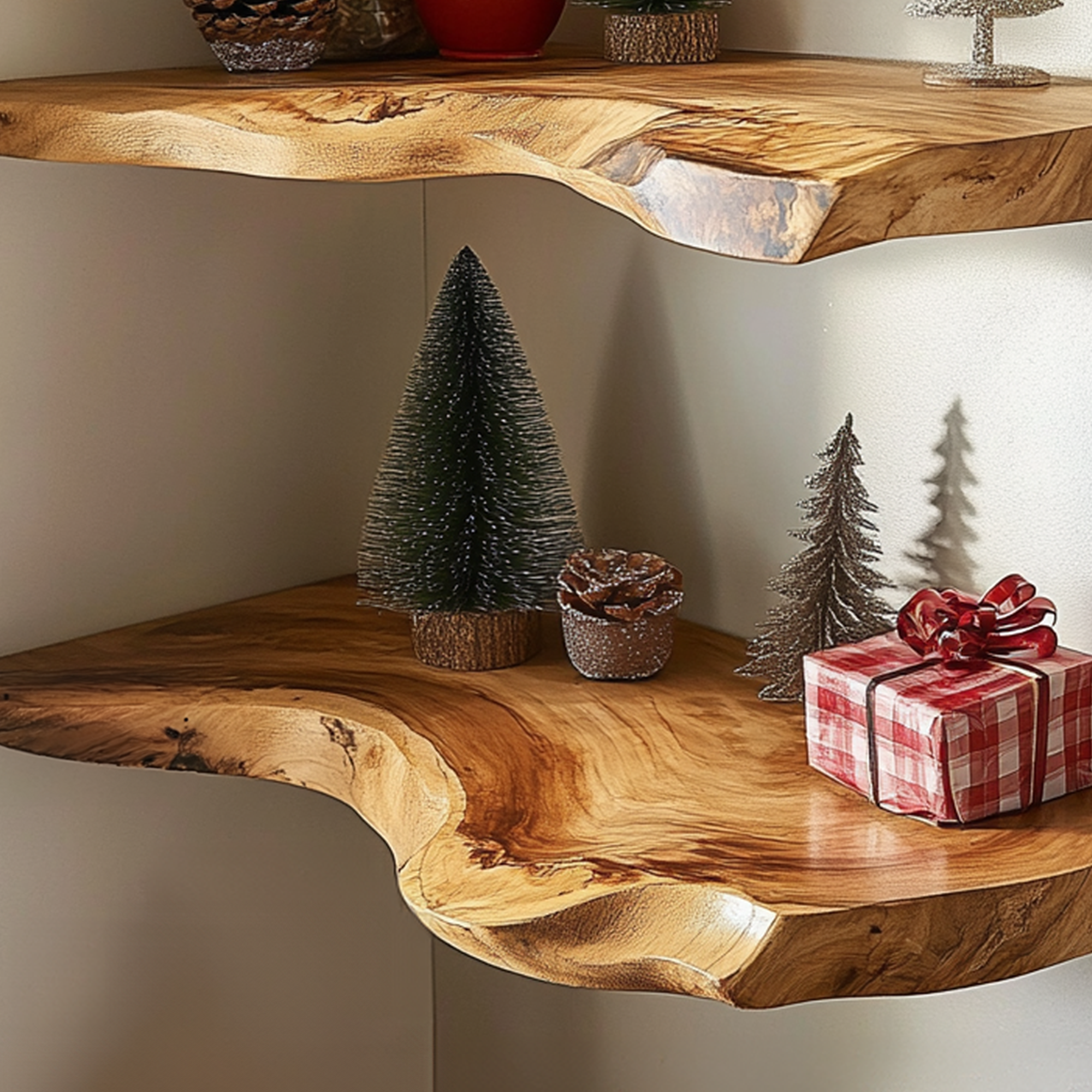 Christmas Corner Wall Shelf Custom Shelf Xmas Display Shelf SINLCM013