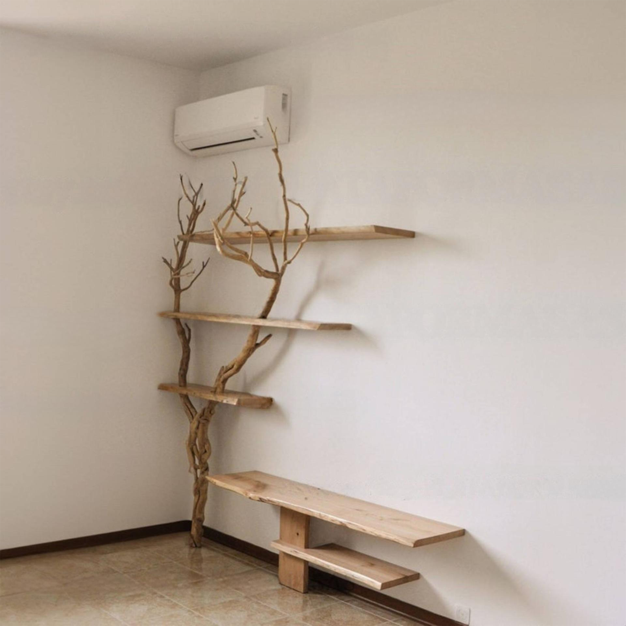 Tree Branch Floating Corner Wall Shelf SINLTB010