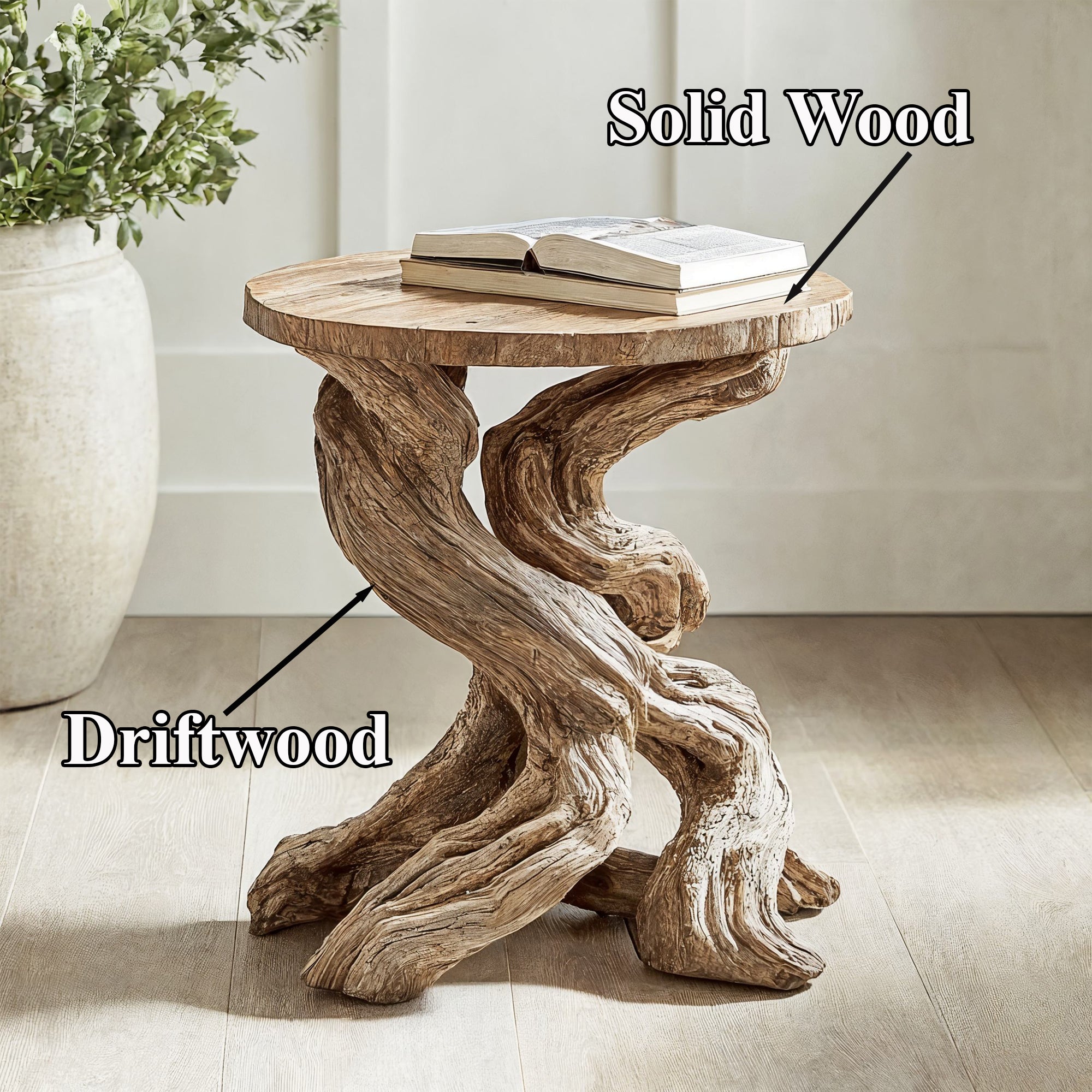 Rustic Round End Table Live Edge End Table SILDTEN007