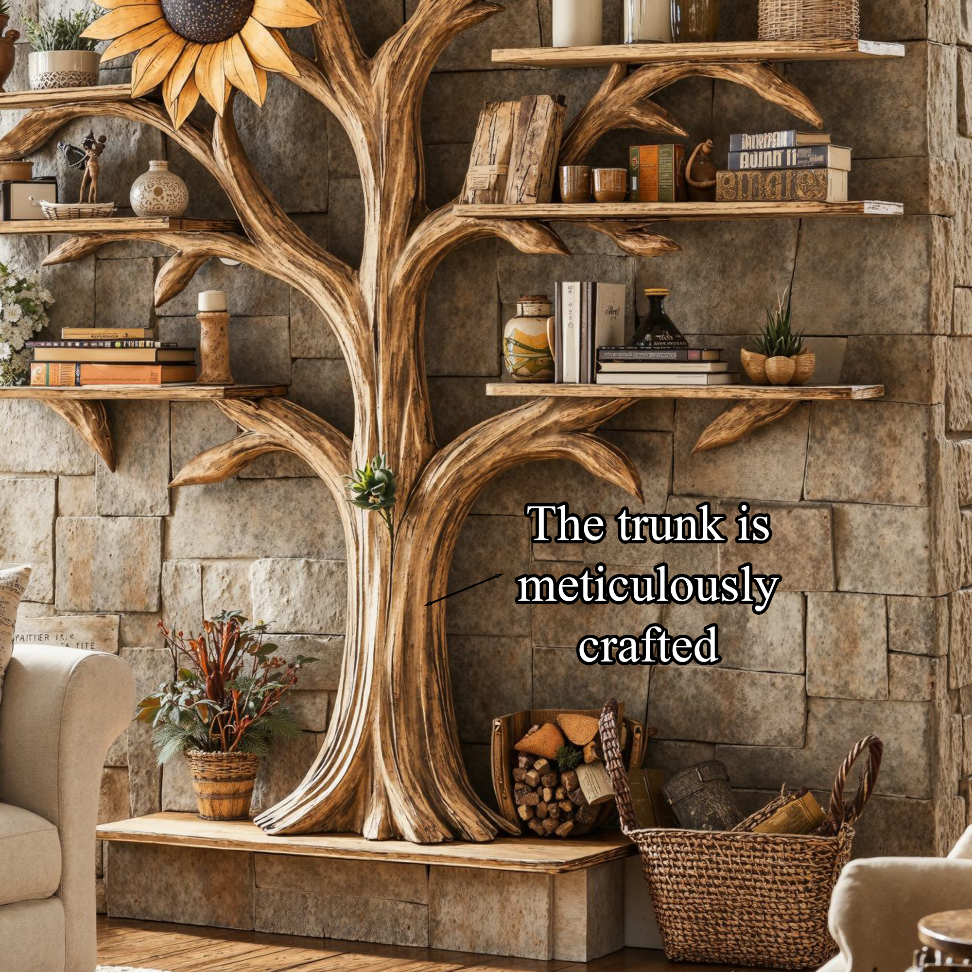 Tree Bookshelf Floating Bookshelf Branch Bookcase SINLTB115