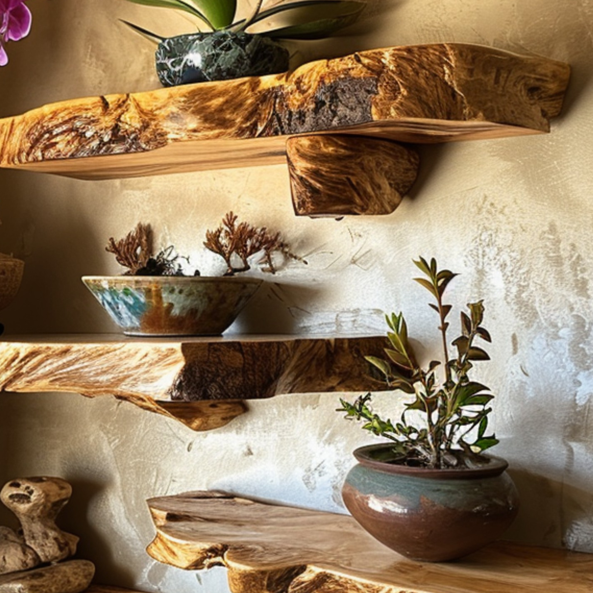 Live Edge Floating Shelf Wall Mount SINLFL027