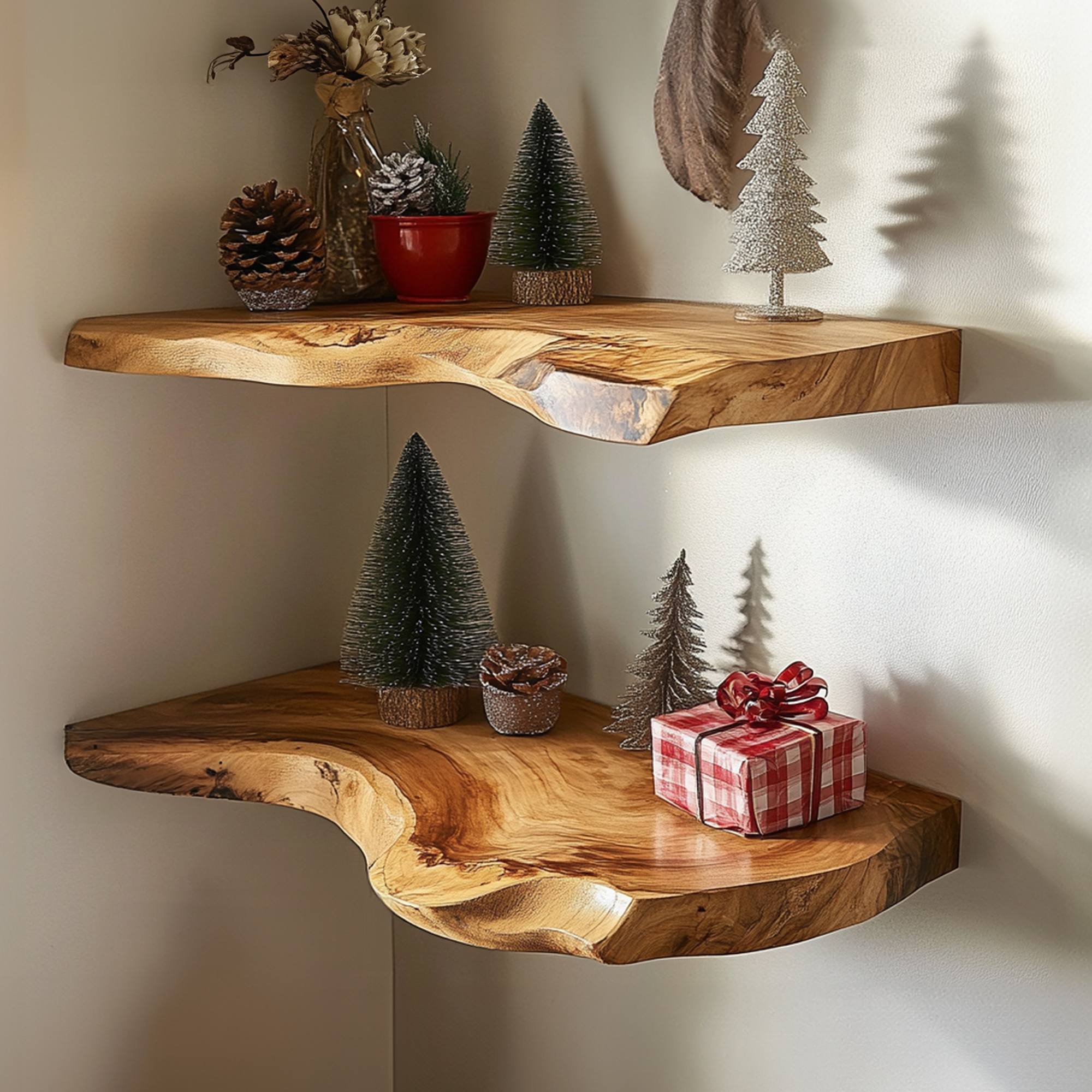 Christmas Corner Wall Shelf Custom Shelf Xmas Display Shelf SINLCM013