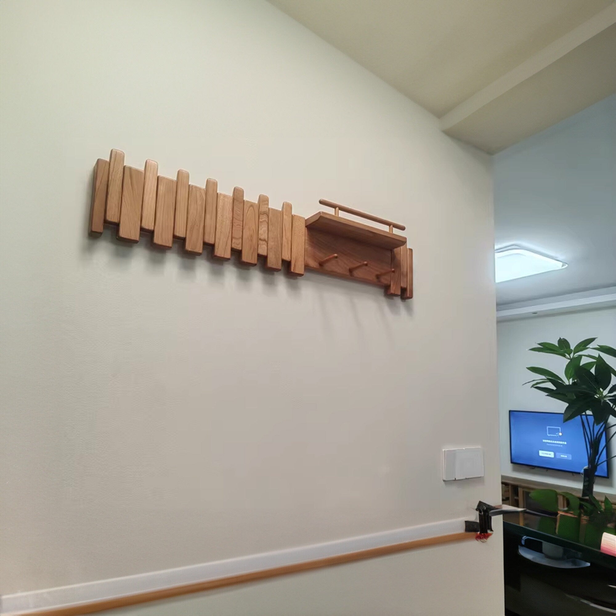 Walnut Coat Hooks For Wall Mount SINLPCR011